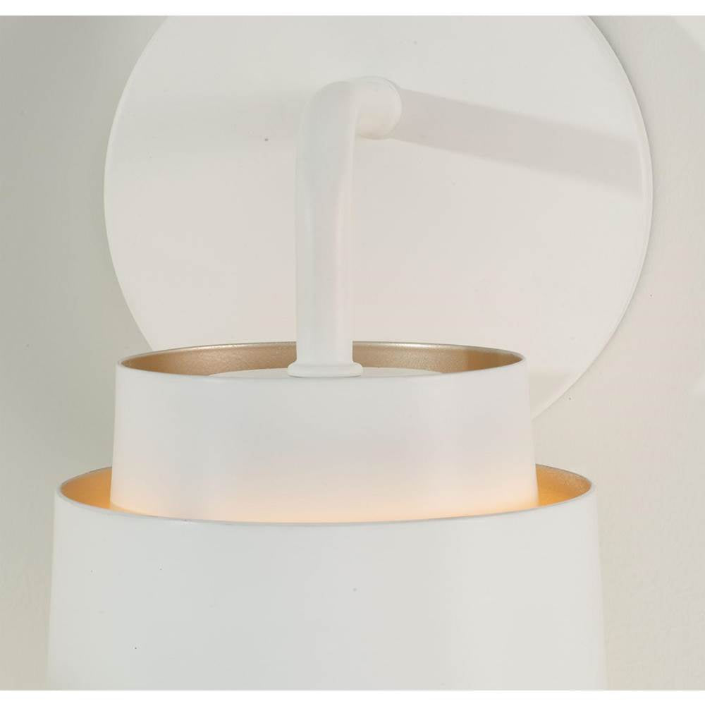 Capital Lighting AA1035WE Matte White 5''w X 9.50''h Sconce In Matte White With Soft Gold Interior Image 5