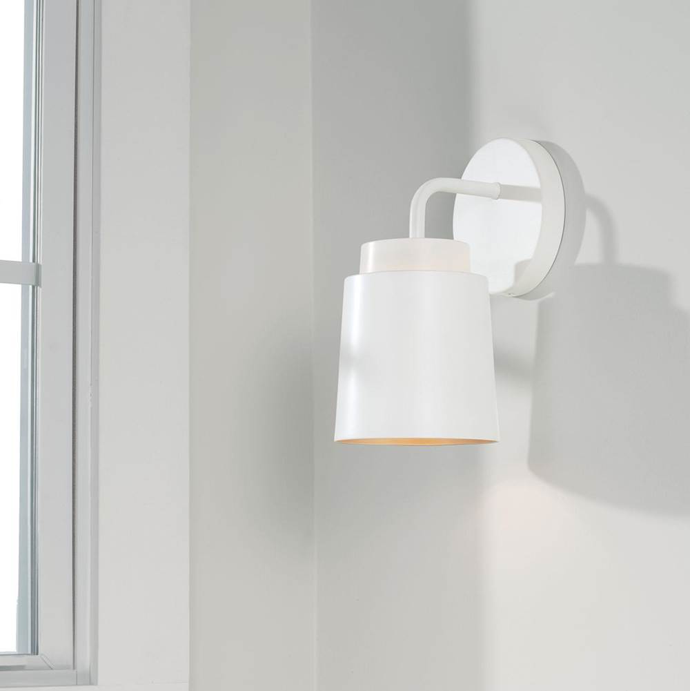 Capital Lighting Pratt 5''w X 9.50''h Sconce In Matte Black With Soft Gold Interior