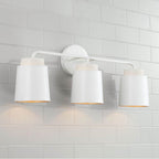 Capital Lighting Pratt 24.50''w X 9.50''h 3-light Vanity In Matte Black With Soft Gold Interior