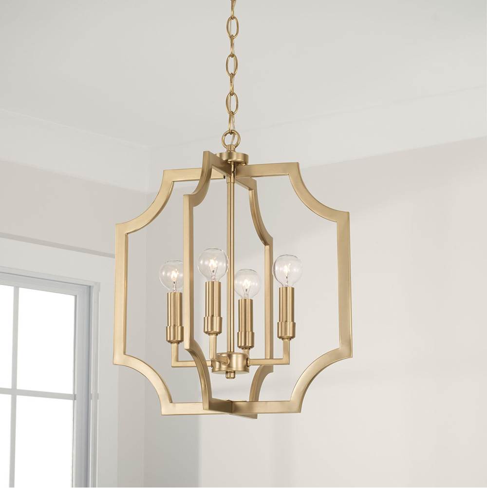 Capital Lighting AA1037MA Matte Brass 16''w X 18.50''h 4-light Foyer Lantern Pendant In Matte Brass Image 5