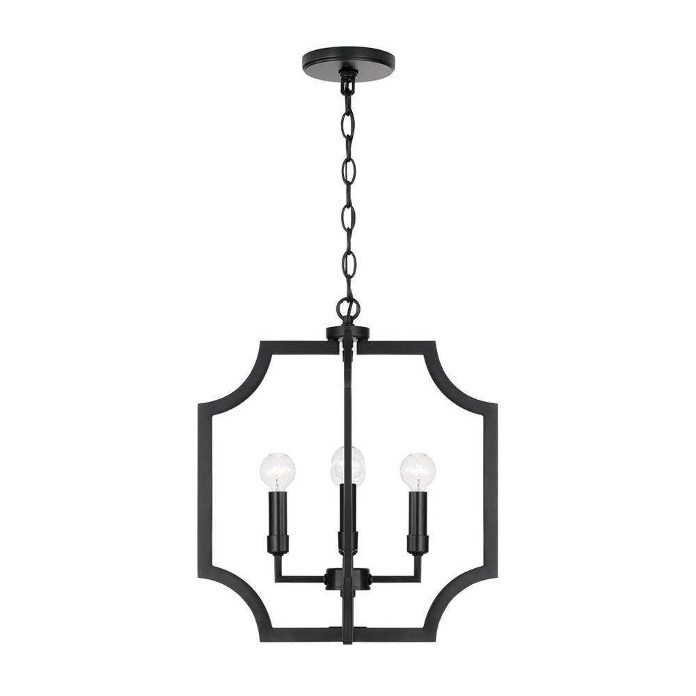 Capital Lighting AA1037MB Matte Black 16''w X 18.50''h 4-light Foyer Lantern Pendant In Matte Black Image 1