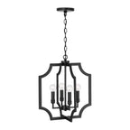 Capital Lighting AA1037MB Matte Black 16''w X 18.50''h 4-light Foyer Lantern Pendant In Matte Black Image 3