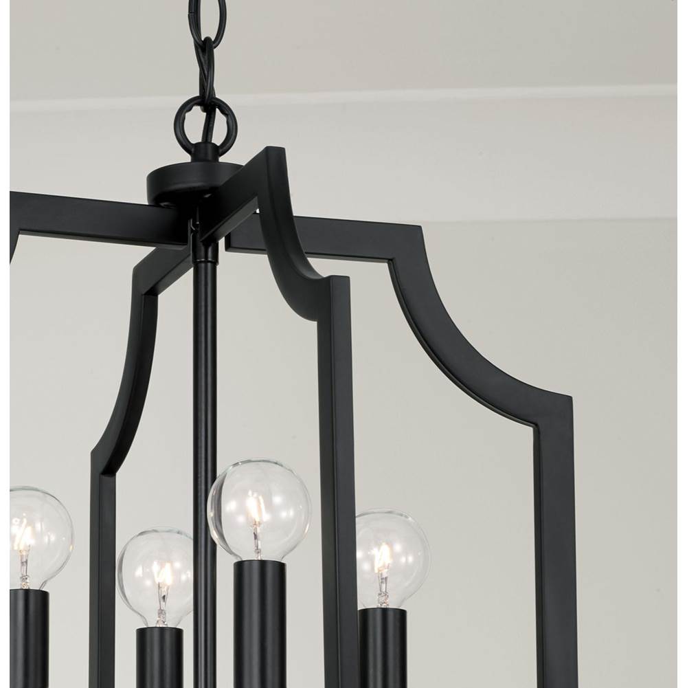 Capital Lighting AA1037MB Matte Black 16''w X 18.50''h 4-light Foyer Lantern Pendant In Matte Black Image 4