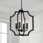 Capital Lighting AA1037MB Matte Black 16''w X 18.50''h 4-light Foyer Lantern Pendant In Matte Black Image 5