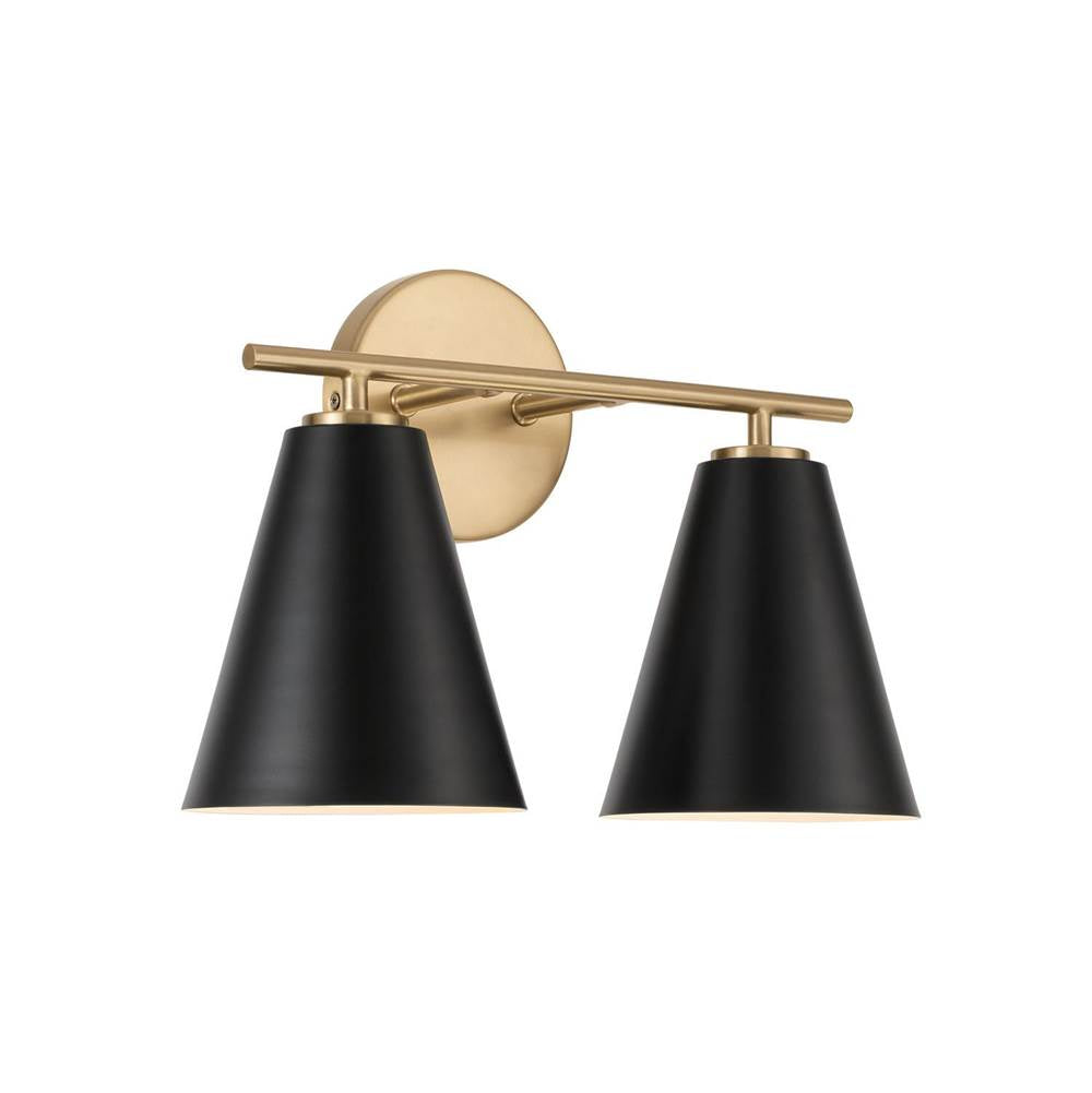 Capital Lighting AA1038RK Matte Brass,Black 15''w X 10''h 2-light Vanity In Matte Brass And Black Image 1