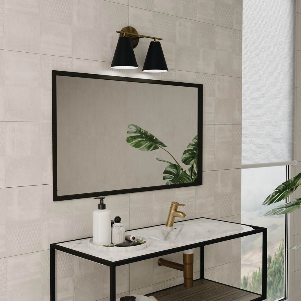 Capital Lighting Charlie 15''w X 10''h 2-light Vanity In Matte Brass And Black