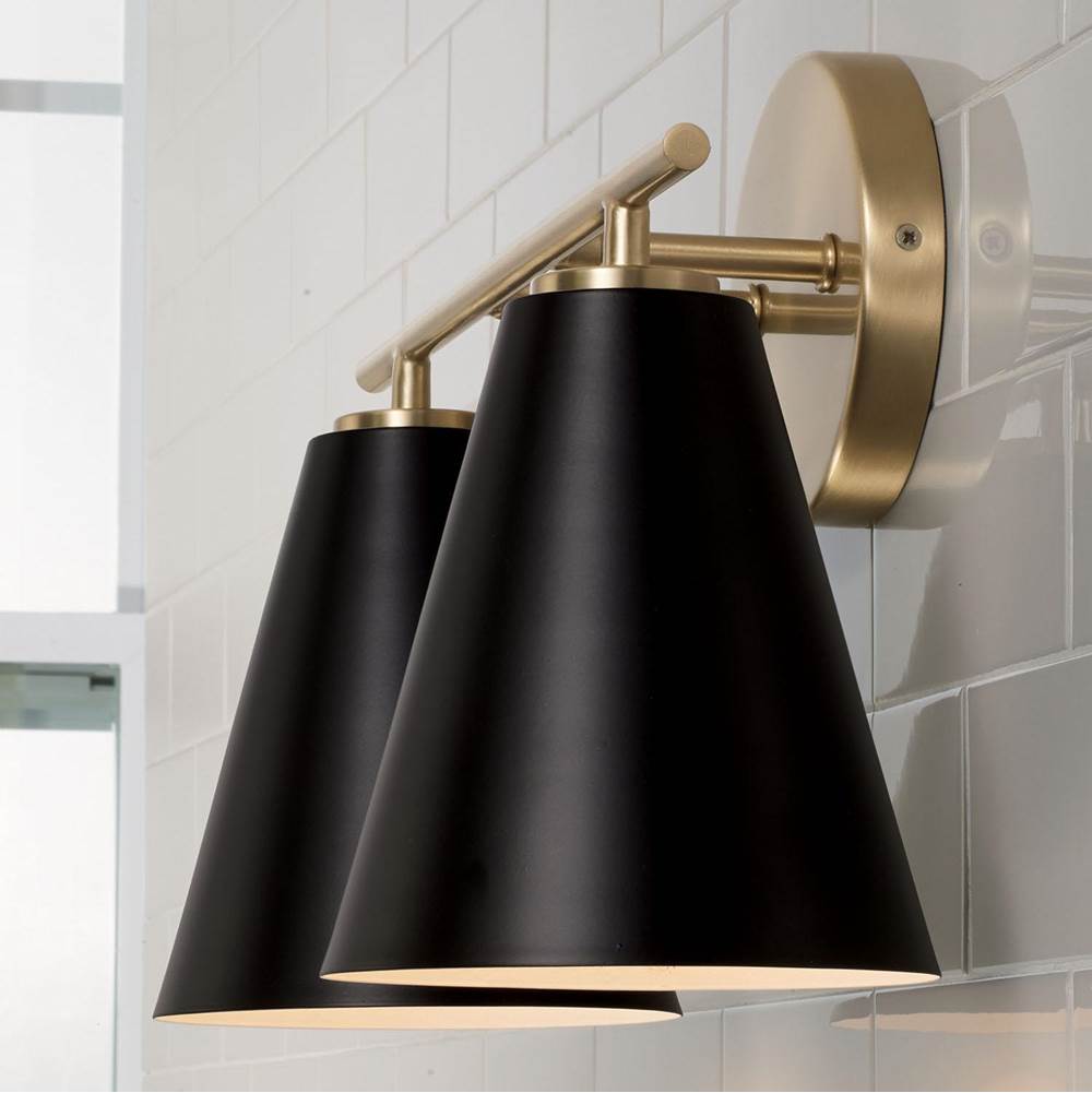 Capital Lighting AA1038RK Matte Brass,Black 15''w X 10''h 2-light Vanity In Matte Brass And Black Image 4