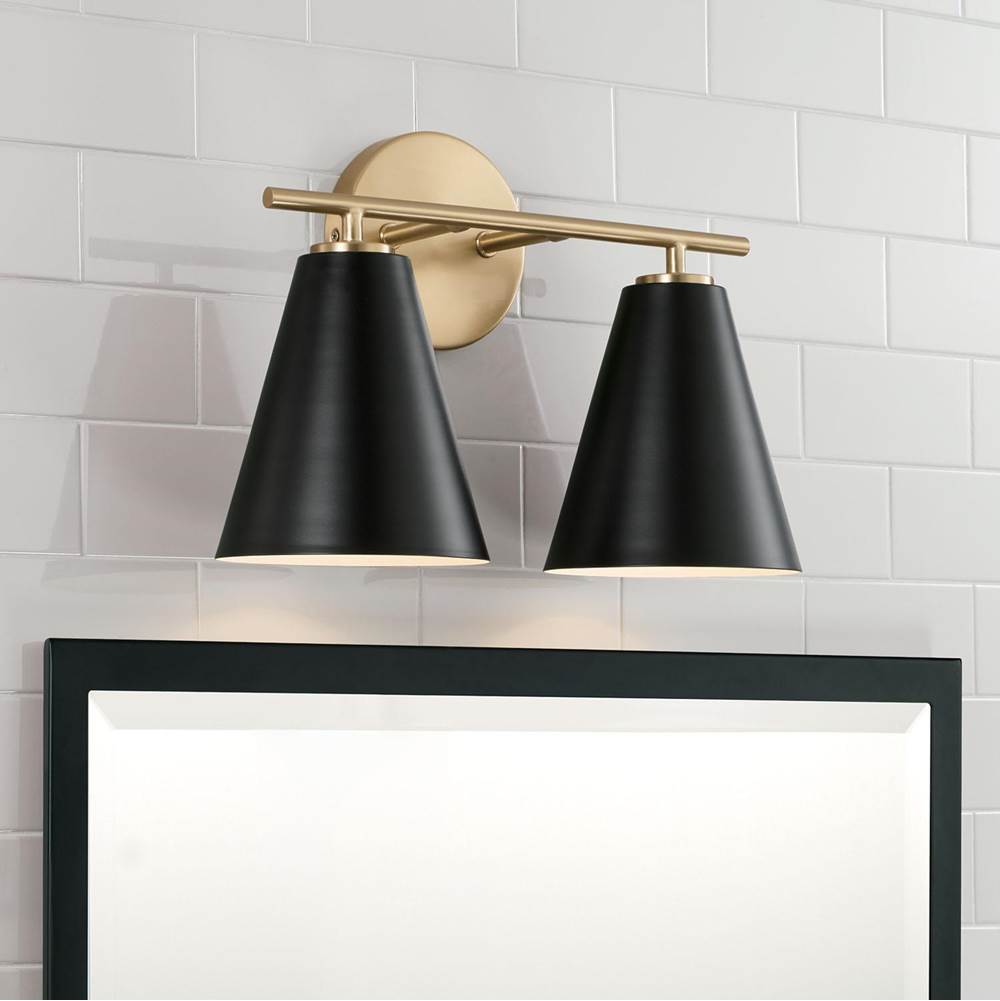 Capital Lighting AA1038RK Matte Brass,Black 15''w X 10''h 2-light Vanity In Matte Brass And Black Image 5