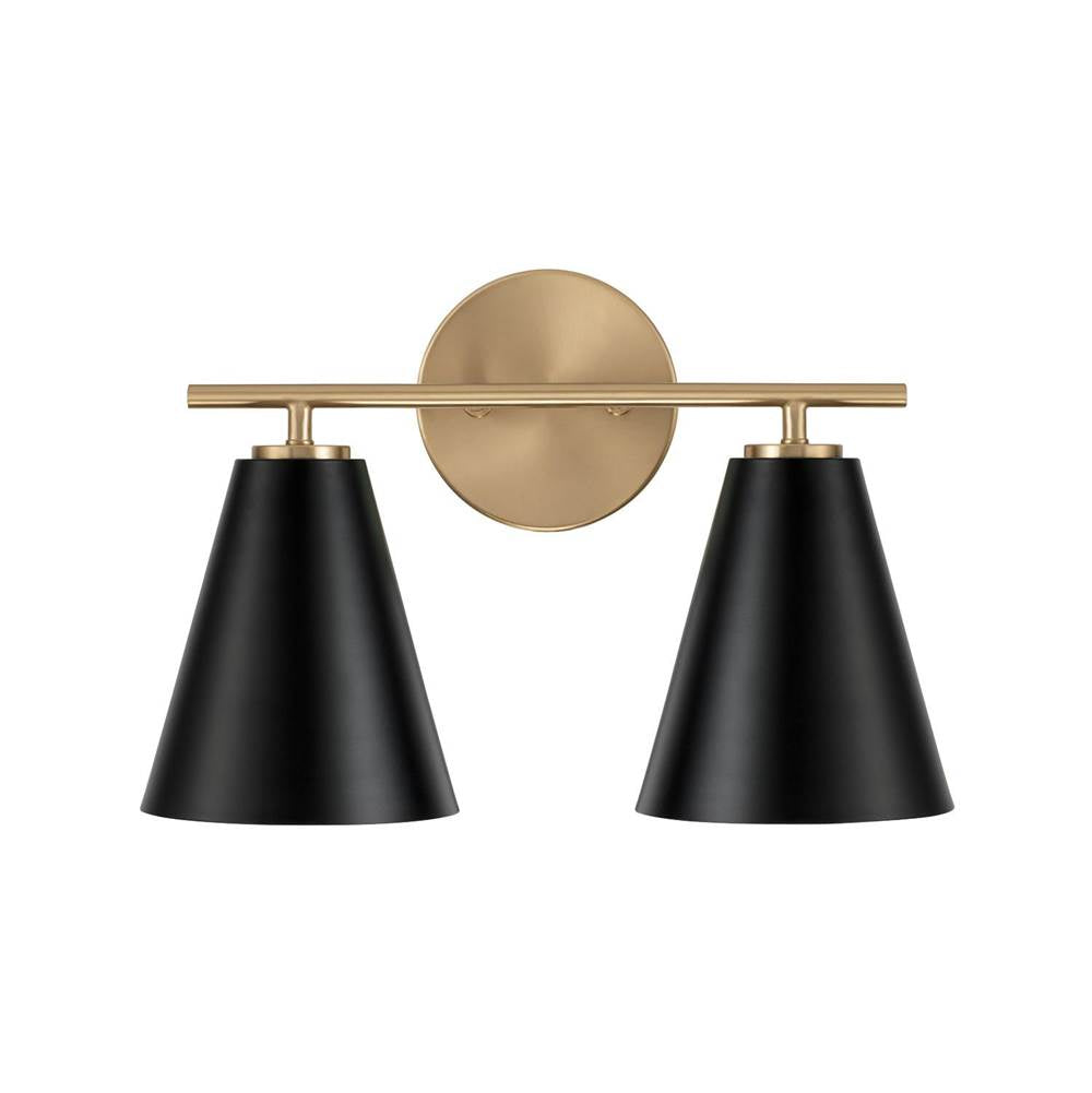 Capital Lighting AA1038RK Matte Brass,Black 15''w X 10''h 2-light Vanity In Matte Brass And Black Image 3
