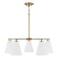 Capital Lighting AA1040RE Matte Brass,White 28''w X 8.25''h 5-light Chandelier In Matte Brass And White Image 1