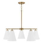 Capital Lighting AA1040RE Matte Brass,White 28''w X 8.25''h 5-light Chandelier In Matte Brass And White Image 1