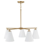 Capital Lighting AA1040RE Matte Brass,White 28''w X 8.25''h 5-light Chandelier In Matte Brass And White Image 3