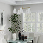 Capital Lighting Charlie 28''w X 8.25''h 5-light Chandelier In Matte Brass And White