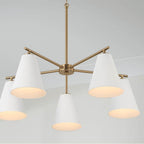 Capital Lighting AA1040RE Matte Brass,White 28''w X 8.25''h 5-light Chandelier In Matte Brass And White Image 4