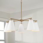 Capital Lighting AA1040RE Matte Brass,White 28''w X 8.25''h 5-light Chandelier In Matte Brass And White Image 5