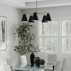 Capital Lighting Charlie 28''w X 8.25''h 5-light Chandelier In Matte Brass And White