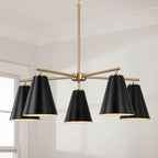 Capital Lighting AA1040RK Matte Brass,Black 28''w X 8.25''h 5-light Chandelier In Matte Brass And Black Image 6