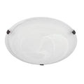 Capital Lighting Alan 12'' W X 4'' H 2-light Flush Mount With White Faux Alabaster Glass And Bronze Or Nickel Clips