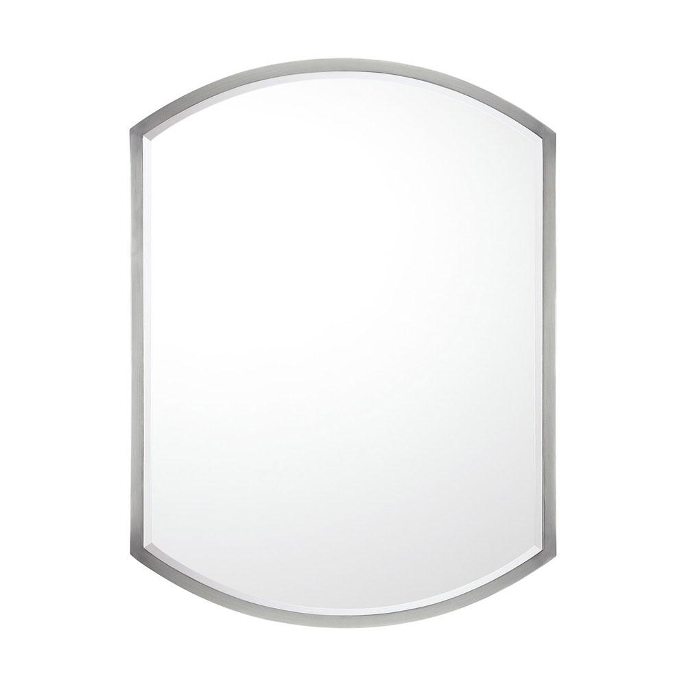 Capital Lighting Mirror 24''w X 32''h Beveled Rounded Rectangle Mirror In Matte Nickel With Horizontal Or Vertical Mounting