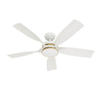 Casablanca Fan Company 53651 Fresh White Casablanca 52 Inch Julia Energy Star Fresh White Damp Rated Ceiling Fan With Led Light Kit And Wall Control Image 1