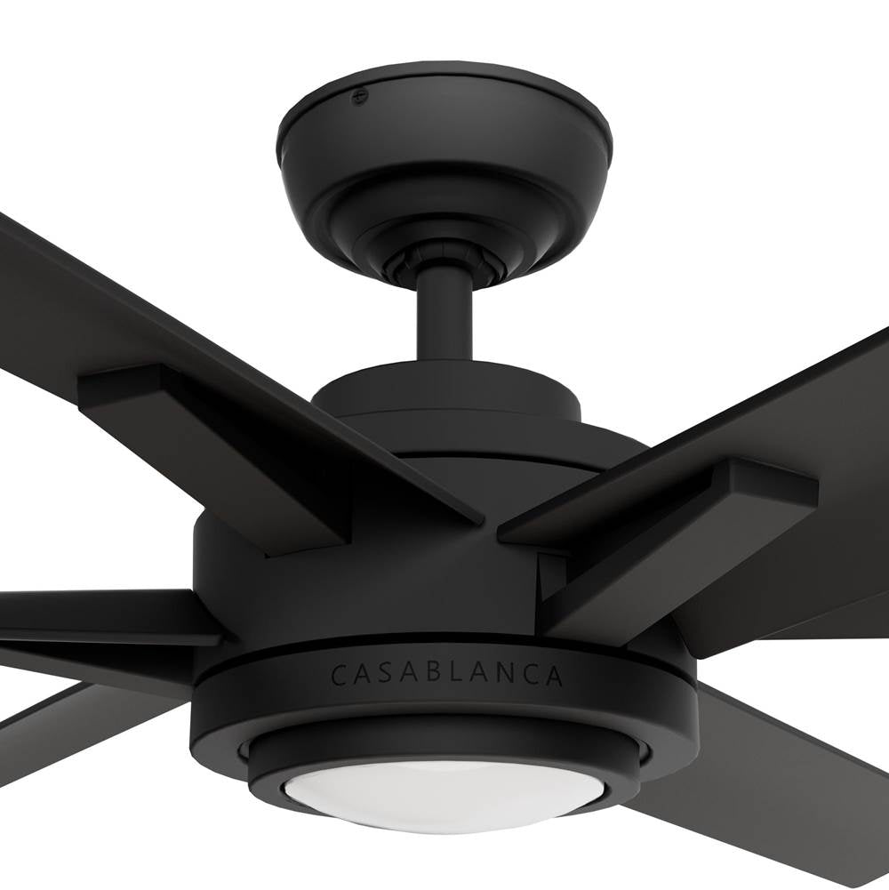 Casablanca Fan Company 53470 Matte Black 65 Inch Melia Energy Star Matte Black Damp Rated Ceiling Fan With Led Light Kit And Wall Control Image 5