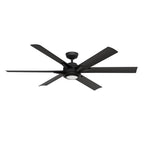 Casablanca Fan Company 53470 Matte Black 65 Inch Melia Energy Star Matte Black Damp Rated Ceiling Fan With Led Light Kit And Wall Control Image 1