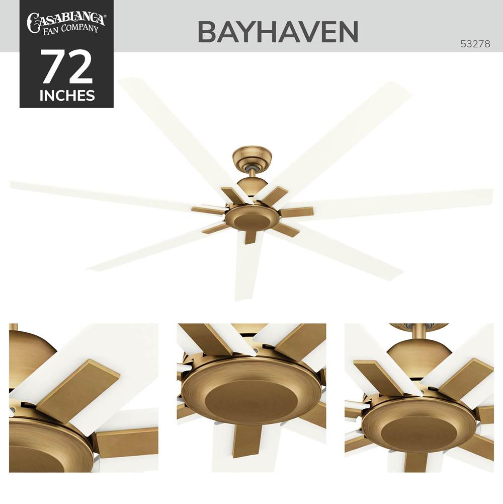 Casablanca Fan Company 53728  72in Bayhaven - Luxe Gold Image 5