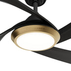 Casablanca Fan Company  52 Inch Vespucci Matte Black Damp Rated Ceiling Fan With Led Light Kit And Handheld Remote