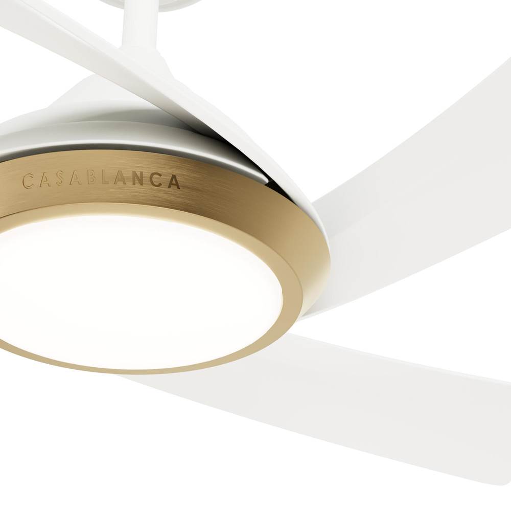 Casablanca Fan Company 52847 Fresh White Casablanca 52 Inch Vespucci Fresh White Damp Rated Ceiling Fan With Led Light Kit And Handheld Remote Image 7
