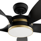 Casablanca Fan Company 53650 Matte Black Casablanca 52 Inch Julia Energy Star Matte Black Damp Rated Ceiling Fan With Led Light Kit And Wall Control And Handheld Remote Image 2