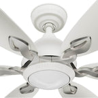 Casablanca Fan Company 53584 Fresh White Casablanca 60 Inch Azalea Energy Star Fresh White Damp Rated Ceiling Fan With Led Light Kit And Wall Control And Handheld Remote Image 2