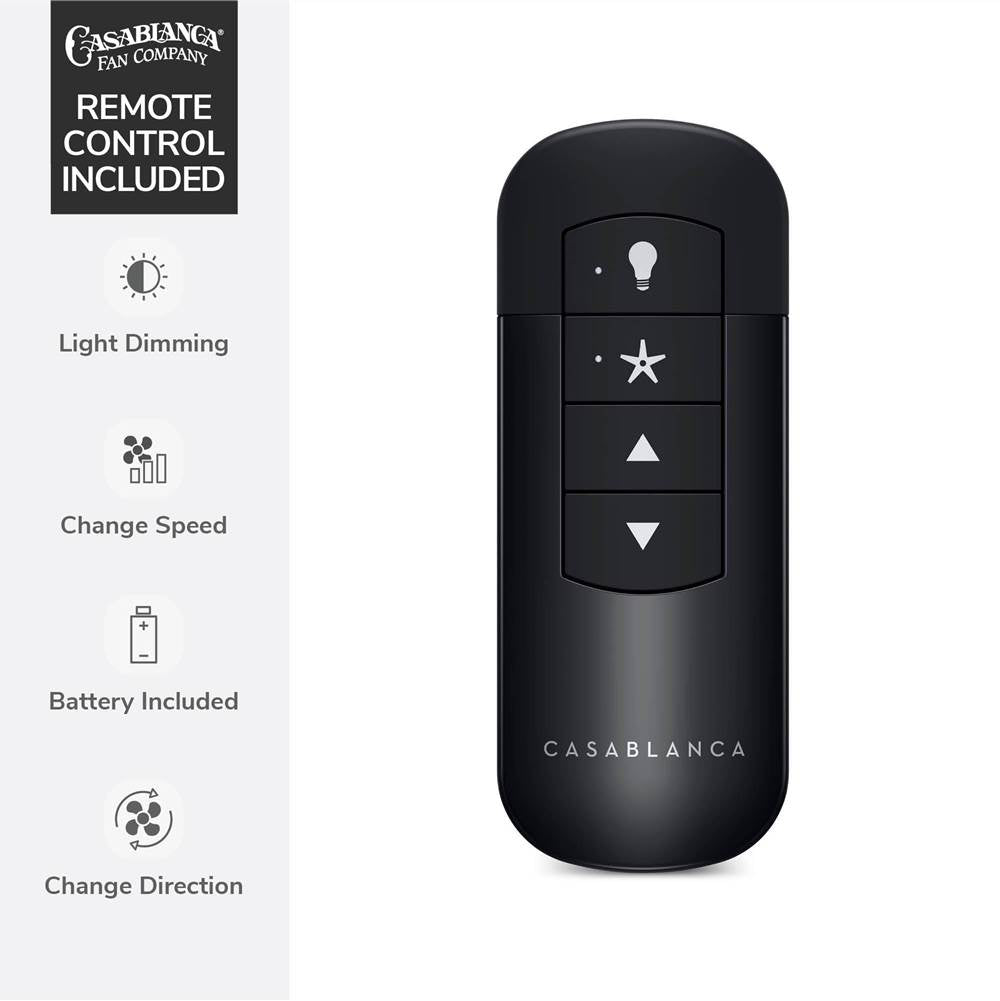 Casablanca Fan Company 53587 Matte Black Casablanca 52 Inch Eula Energy Star Matte Black Damp Rated Ceiling Fan With Led Light Kit And Wall Control And Handheld Remote Image 6