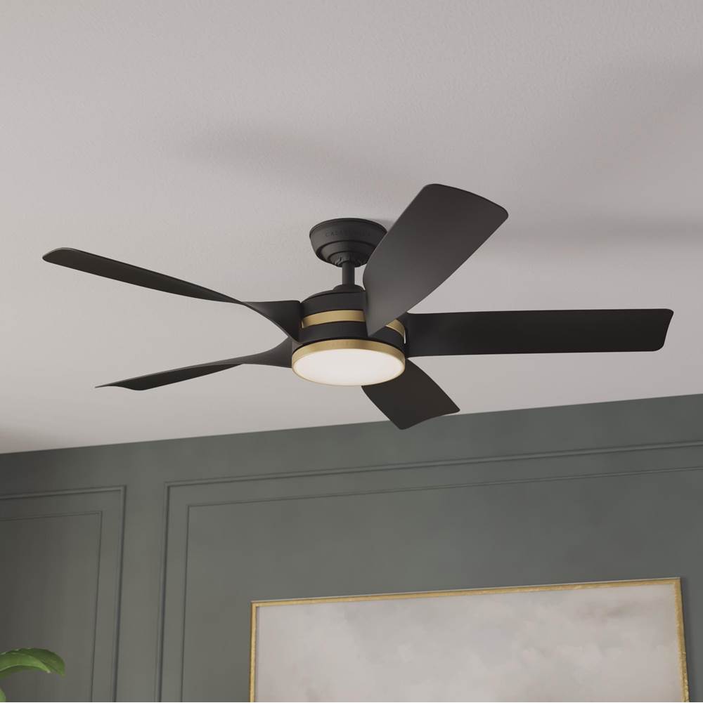 Casablanca Fan Company 53650 Matte Black Casablanca 52 Inch Julia Energy Star Matte Black Damp Rated Ceiling Fan With Led Light Kit And Wall Control And Handheld Remote Image 7