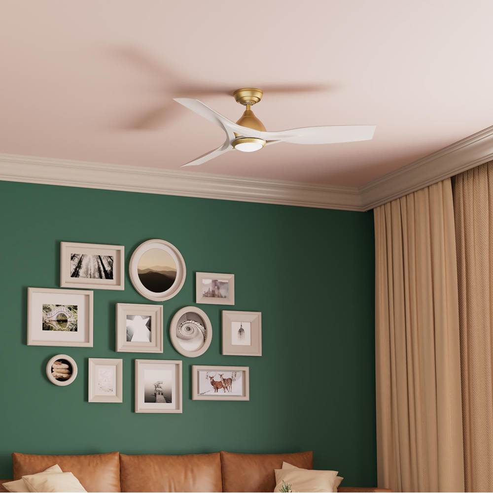 Casablanca Fan Company 53467 Brass 54 Inch Elise Energy Star Brass Damp Rated Ceiling Fan With Led Light Kit And Wall Control Image 3