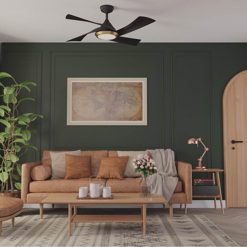 Casablanca Fan Company 52846 Matte Black 52 Inch Vespucci Matte Black Damp Rated Ceiling Fan With Led Light Kit And Handheld Remote Image 2