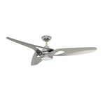Casablanca Fan Company 53469 Brushed Nickel 60 Inch Inez Energy Star Brushed Nickel Damp Rated Ceiling Fan With Led Light Kit And Wall Control Image 1