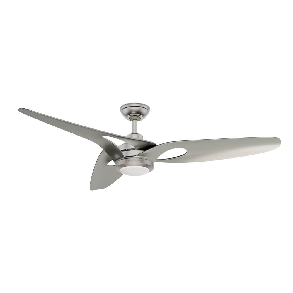 Casablanca Fan Company 53469 Brushed Nickel 60 Inch Inez Energy Star Brushed Nickel Damp Rated Ceiling Fan With Led Light Kit And Wall Control Image 1