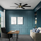 Casablanca Fan Company 53471 Matte Black 65 Inch Melia Energy Star Matte Black Damp Rated Ceiling Fan With Led Light Kit And Wall Control Image 3