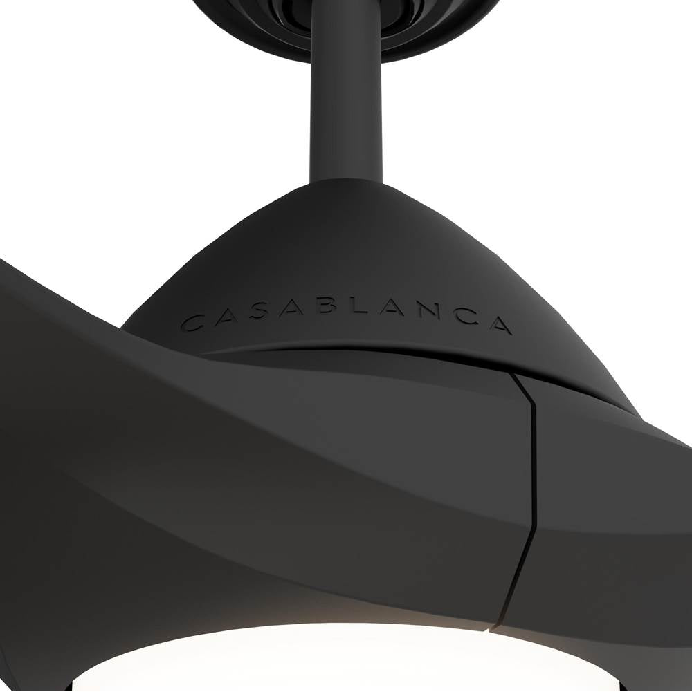 Casablanca Fan Company Surea Casablanca 56 Inch Surea Matte Black Damp Rated Ceiling Fan With Led Light Kit And Handheld Remote