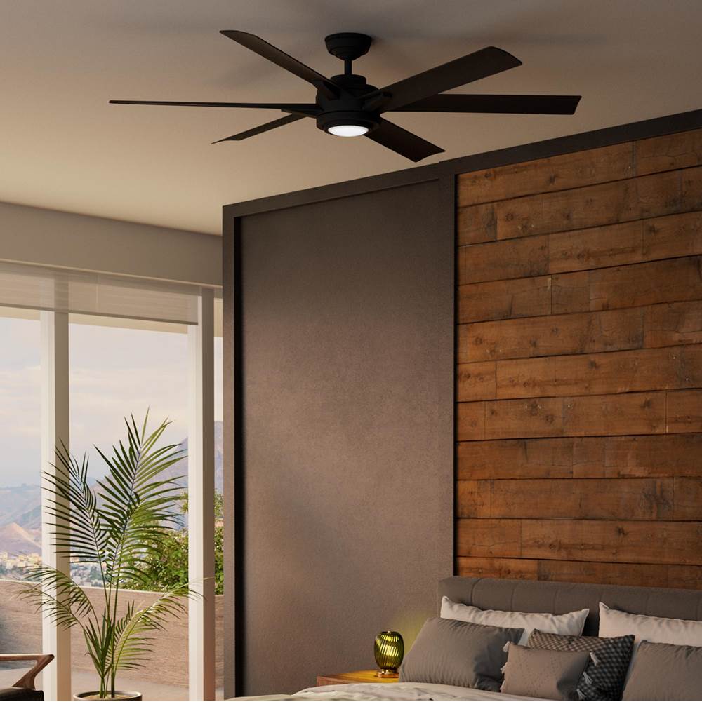 Casablanca Fan Company 53470 Matte Black 65 Inch Melia Energy Star Matte Black Damp Rated Ceiling Fan With Led Light Kit And Wall Control Image 2