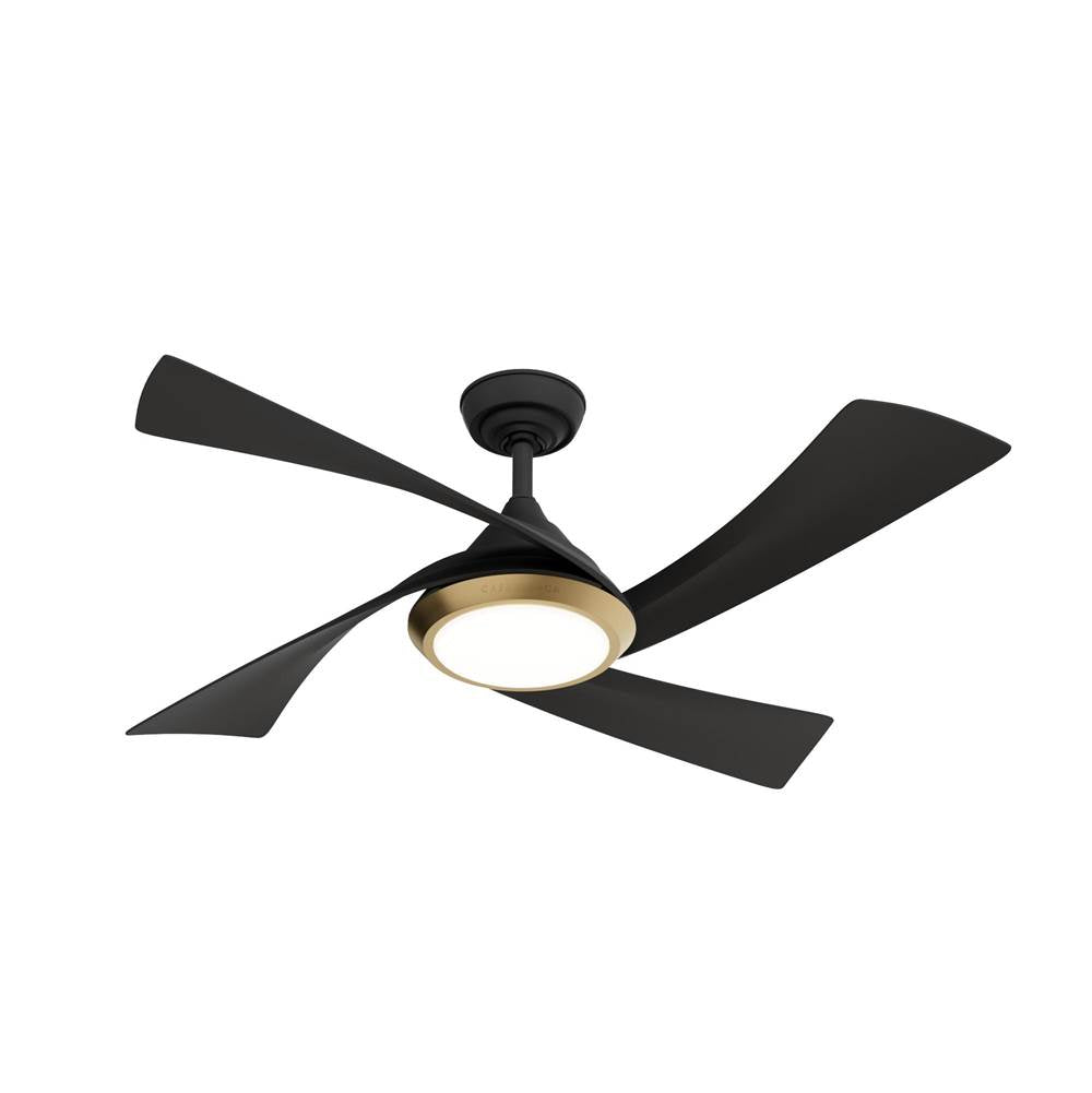 Casablanca Fan Company 52846 Matte Black 52 Inch Vespucci Matte Black Damp Rated Ceiling Fan With Led Light Kit And Handheld Remote Image 1