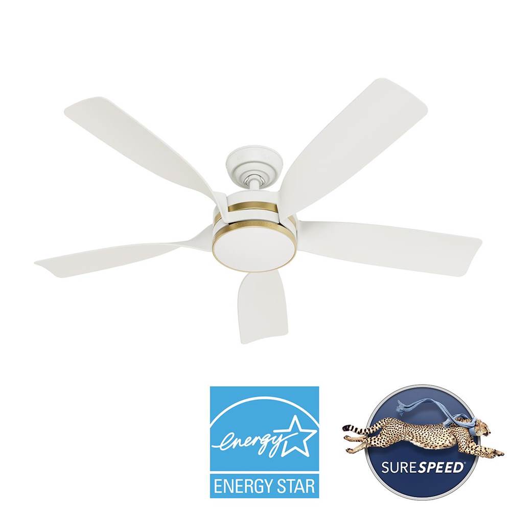 Casablanca Fan Company Julia Casablanca 52 Inch Julia Energy Star Fresh White Damp Rated Ceiling Fan With Led Light Kit And Wall Control