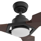 Casablanca Fan Company 53587 Matte Black Casablanca 52 Inch Eula Energy Star Matte Black Damp Rated Ceiling Fan With Led Light Kit And Wall Control And Handheld Remote Image 2