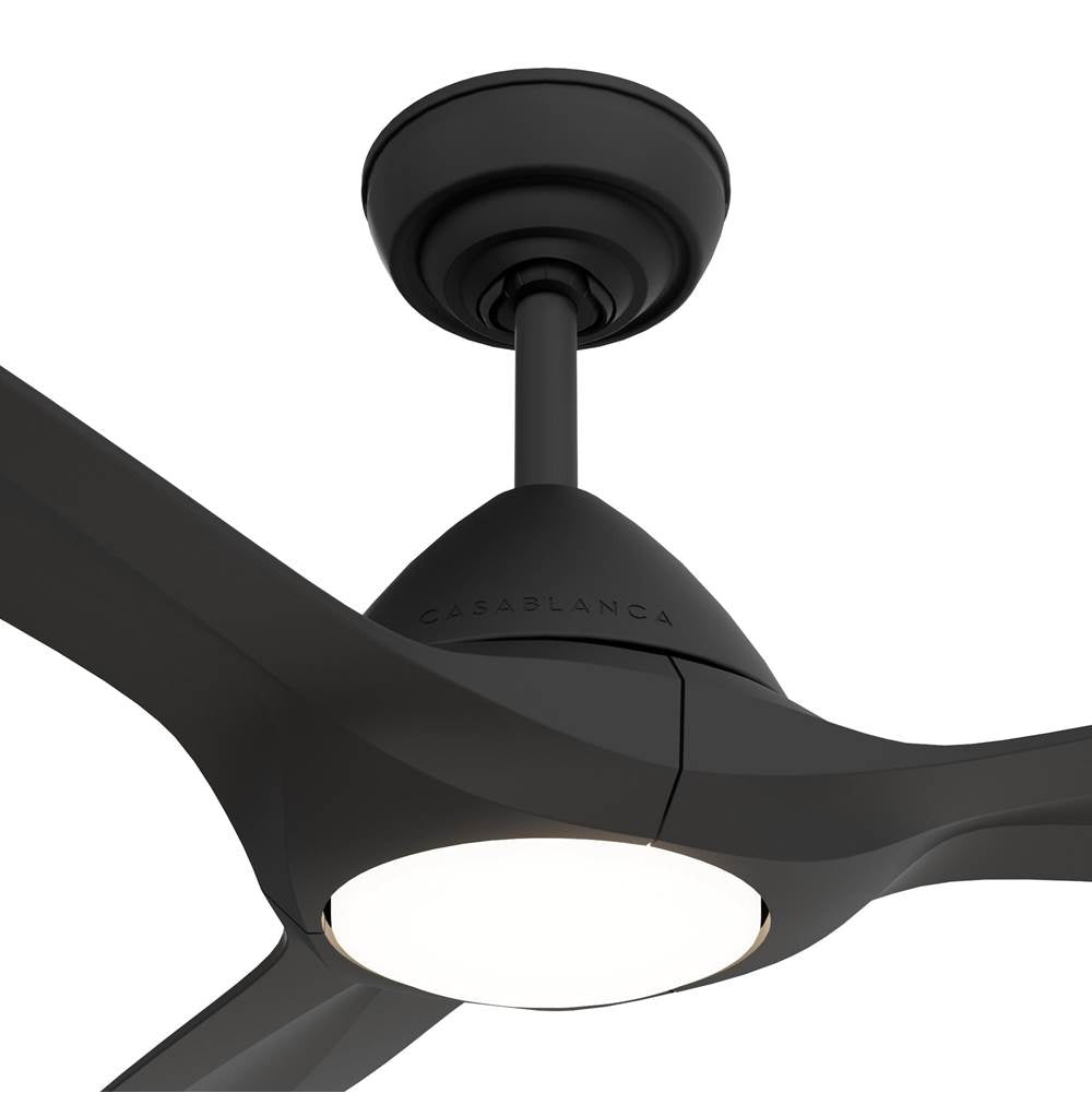 Casablanca Fan Company 52856 Matte Black Casablanca 56 Inch Surea Matte Black Damp Rated Ceiling Fan With Led Light Kit And Handheld Remote Image 5