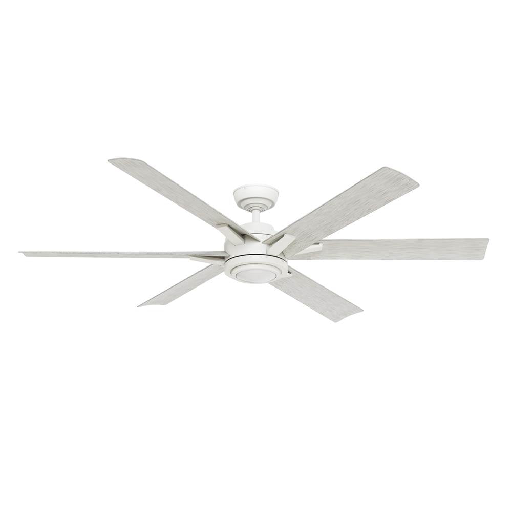 Casablanca Fan Company 53568 Fresh White 65 Inch Melia Energy Star Fresh White Damp Rated Ceiling Fan With Led Light Kit And Wall Control Image 1