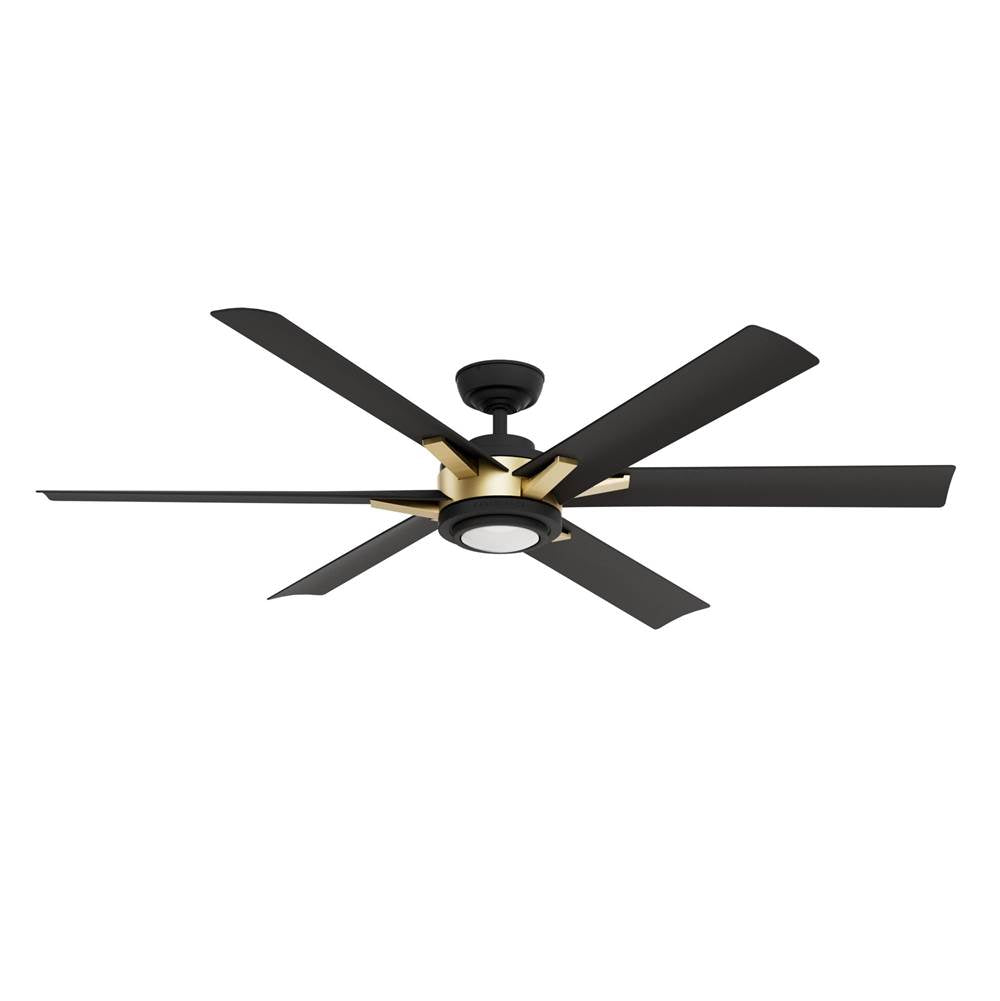 Casablanca Fan Company 53471 Matte Black 65 Inch Melia Energy Star Matte Black Damp Rated Ceiling Fan With Led Light Kit And Wall Control Image 1