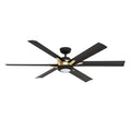 Casablanca Fan Company 53471 Matte Black 65 Inch Melia Energy Star Matte Black Damp Rated Ceiling Fan With Led Light Kit And Wall Control Image 1