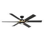 Casablanca Fan Company 53471 Matte Black 65 Inch Melia Energy Star Matte Black Damp Rated Ceiling Fan With Led Light Kit And Wall Control Image 1