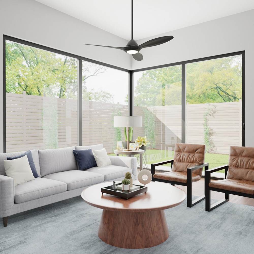 Casablanca Fan Company 52856 Matte Black Casablanca 56 Inch Surea Matte Black Damp Rated Ceiling Fan With Led Light Kit And Handheld Remote Image 3