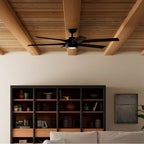 Casablanca Fan Company 53470 Matte Black 65 Inch Melia Energy Star Matte Black Damp Rated Ceiling Fan With Led Light Kit And Wall Control Image 3